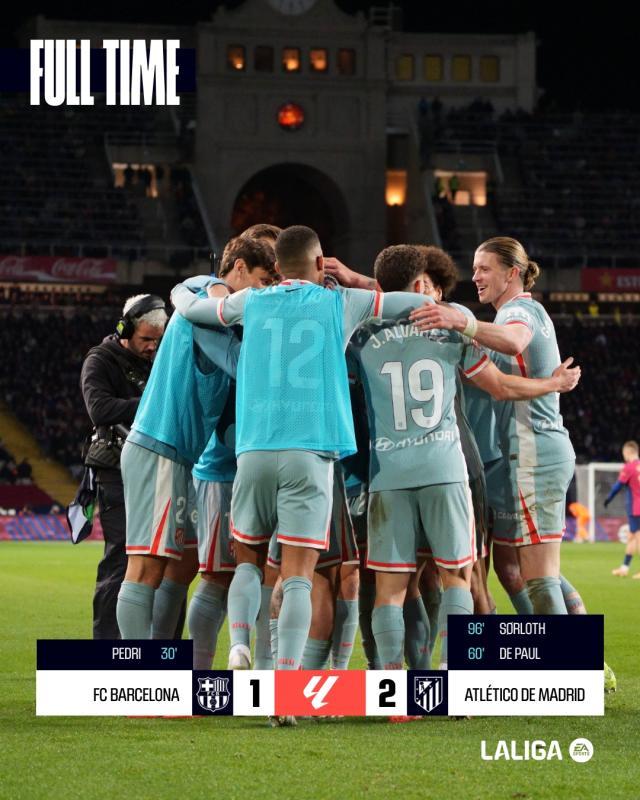 bwin必赢-【西甲】巴萨1比2主场遭马竞逆转，瑟洛特替补绝杀